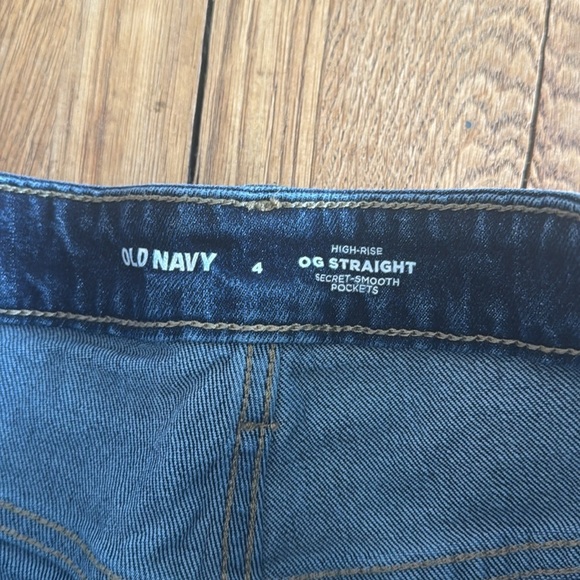 Old Navy Button Fly OG Straight Leg High Rise Raw Hem Jeans - Picture 5 of 7